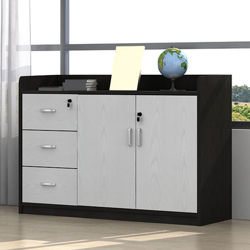 Modern Wood Cabinet Locking Drawers and Storage Lateral Filing Cabinet