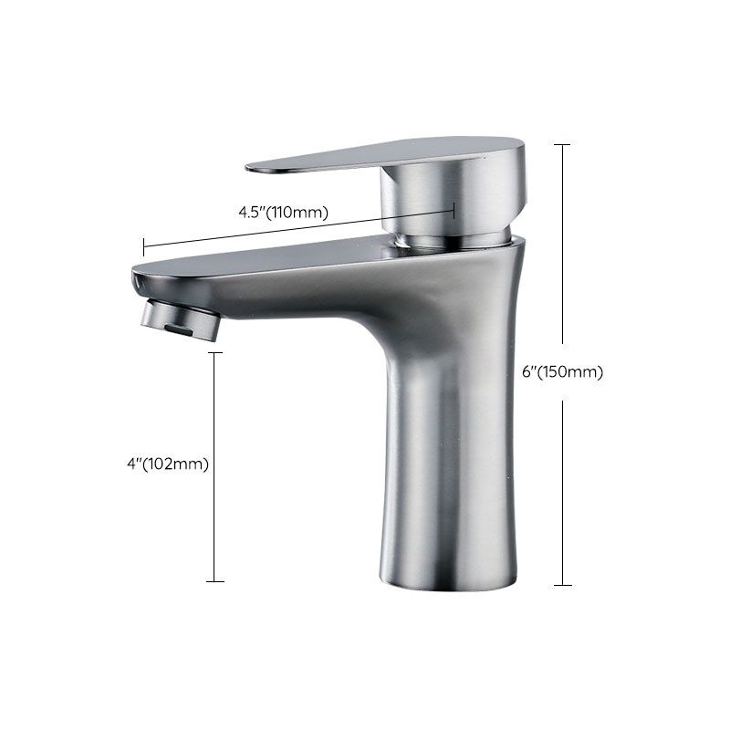 Contemporary Stainless Steel Vessel Faucet Lever Handles Low Arc Vessel Faucet