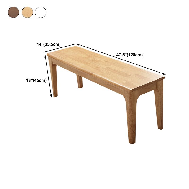 17.7"H Modern Entryway and Bedroom Bench Solid Wood Rubberwood Bench