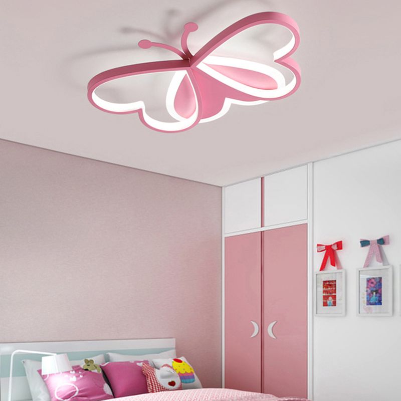 Pink/Blue LED Ceiling Light Contemporary Flush Mount Lighting for Foyer