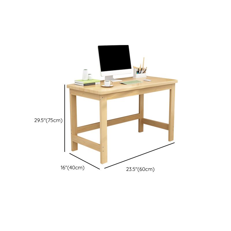 Modern Natural Children's Desk with Rectangle Top in Solid Wood