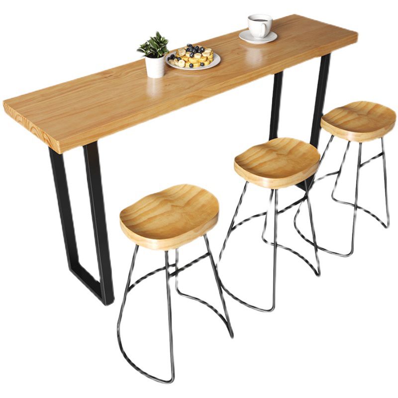 Rectangle Bar Dining Table Contemporary Bar Dining Table with Black Sled Base