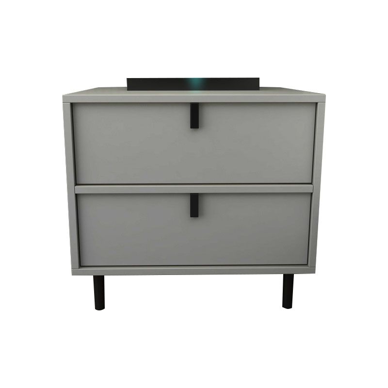 Modern Solid Wood Nightstand Legs Included Bedside Cabinet with 2 Drawers