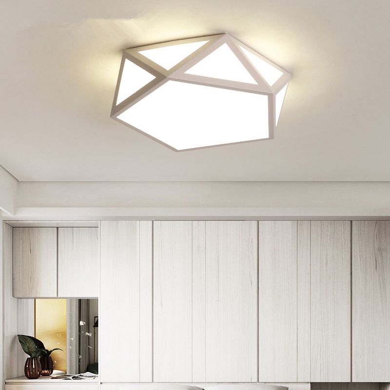 Geometric Flush Mount Light Contemporary Metal Ceiling Lamp for Bedroom