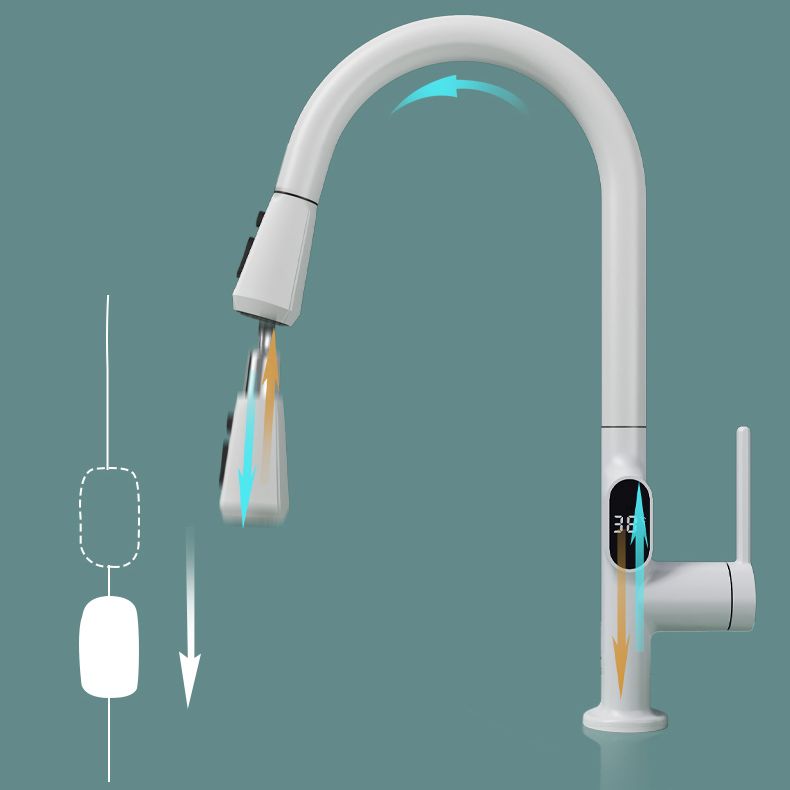 Digital Display Kitchen Faucet Touchless Sensor with Pull Out Sprayer