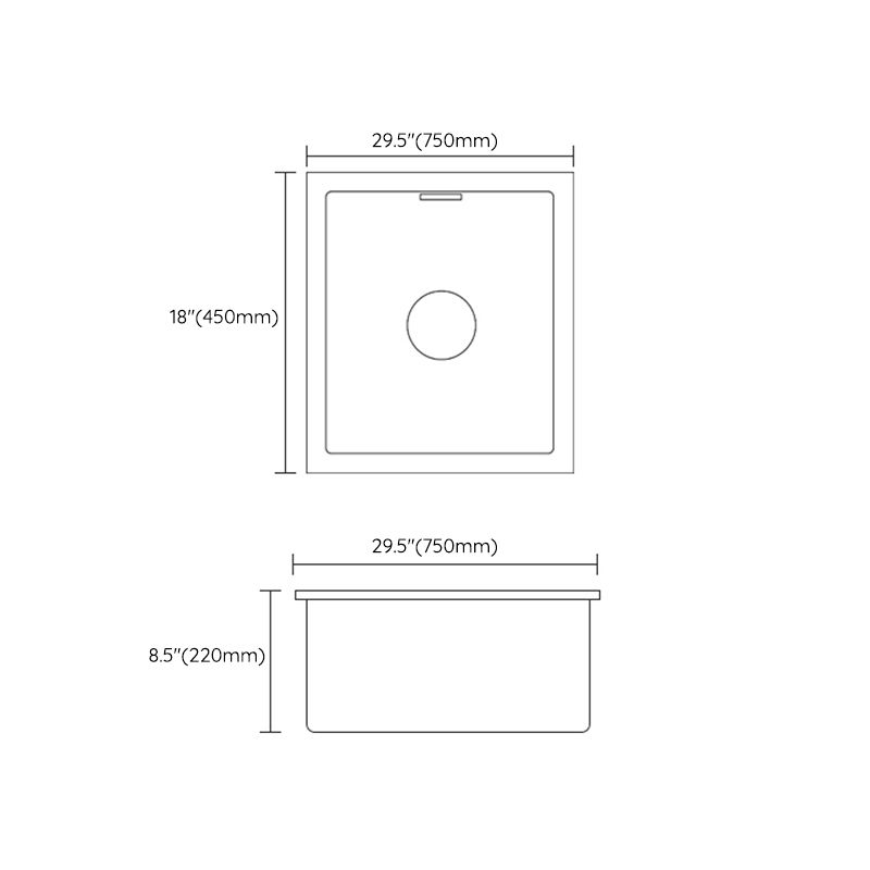 Rectangle Stainless Steel Kitchen Sink with Basket Strainer Sink