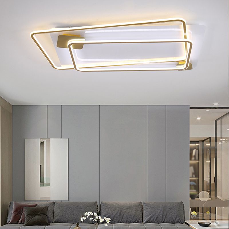 Contemporary Ceiling Lighting Gold Flush Mount Fixture with Metal for Living Room