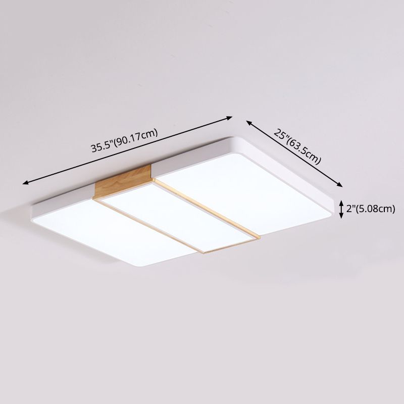 Colorblock Rectangular Flush Mount Lighting Nordic Acrylic Living Room LED Ceiling Lamp