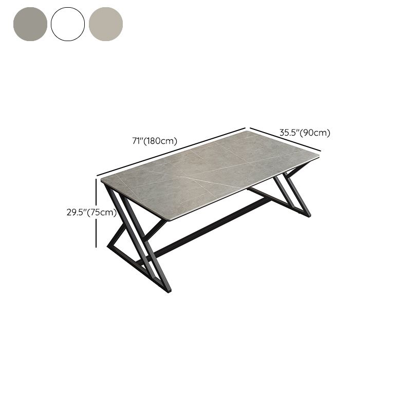 Modern Style Rectangle Office Desk Sintered Stone Writing Table