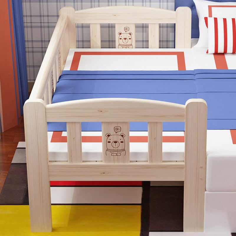 Solid Color Modern Baby Crib Solid Wood Arched Crib with Guardrail