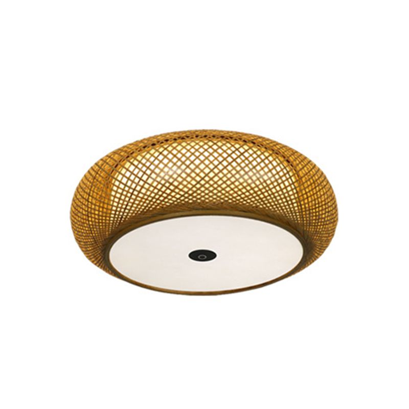 3 Light Geometry Ceiling Lamp Modern Style Bamboo Ceiling Lighting for Living Room