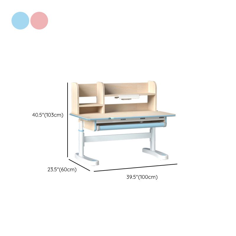 Light Children's Desk Adjustable Table with Chair Set with Storage Shelves