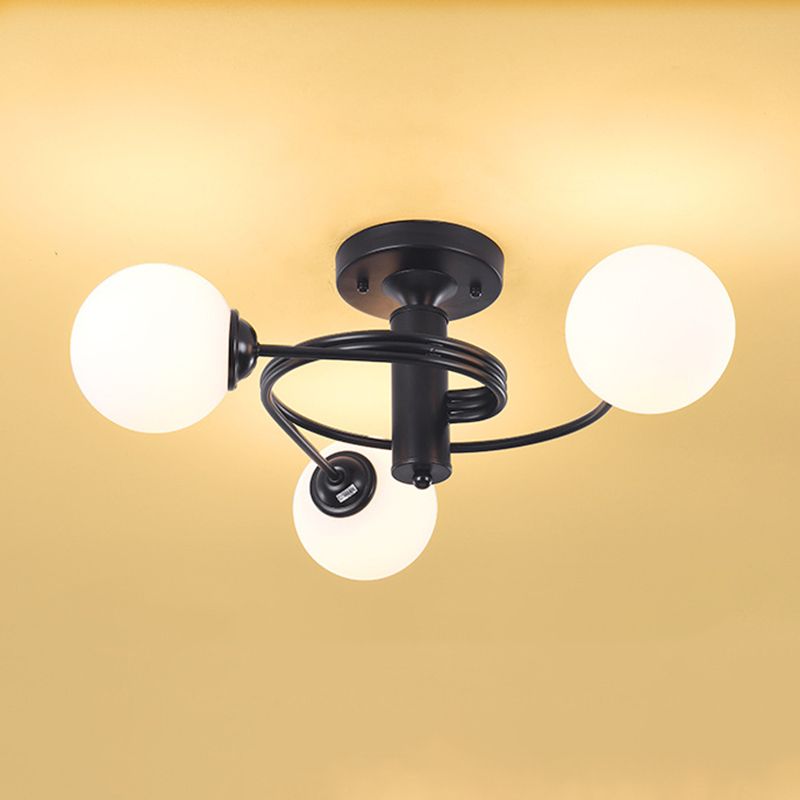 3/5-Light Black/Golden Modern Flush Mount Lighting LED Ceiling Light for Bedroom