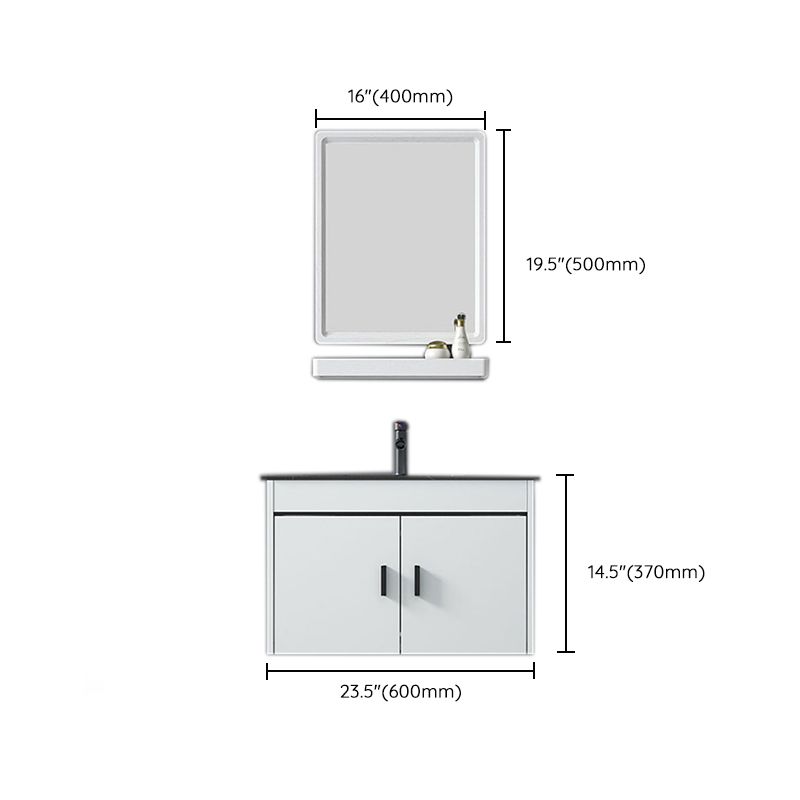 Contemporary Sink Vanity Solid Color Mirror Cabinet Space Saver Vanity for Bathroom