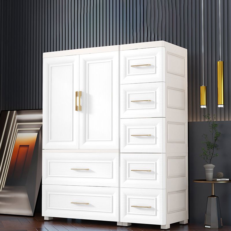 Modern Style Kid's Wardrobe White Plastic Wardrobe Closet for Bedroom