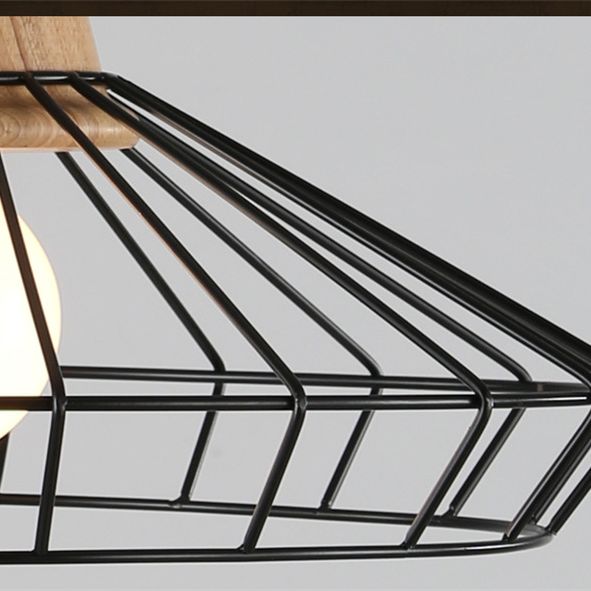 Black Metal 1 Light Light Light Light Industrial Retro Retro Cage Hanging Lamp per ristorante