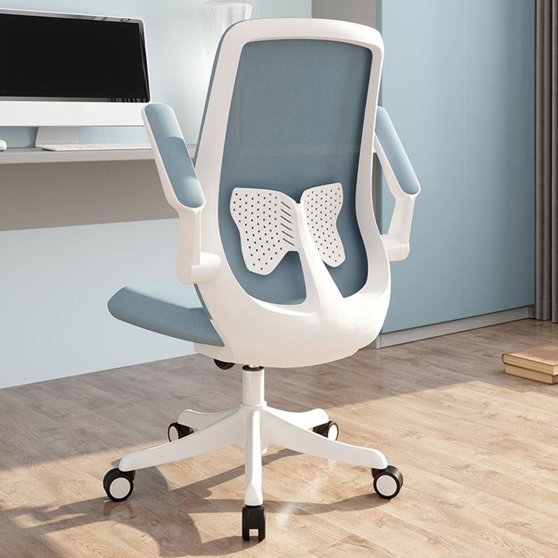 Mid Back Upholstered Office Chair Height-adjustable Desk Chair with Wheels