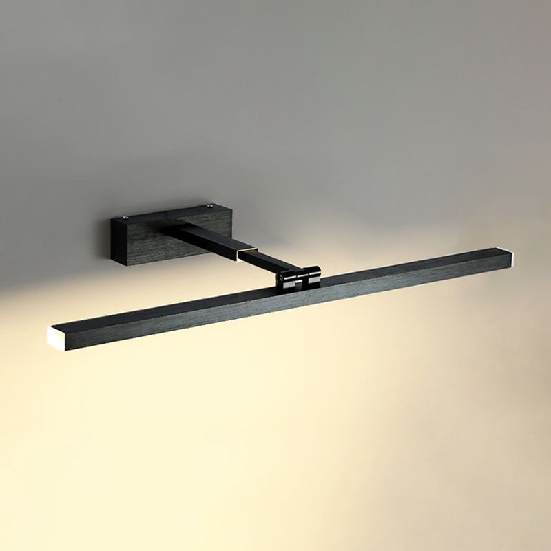 Modern Style Aluminum Vanity Light Straight Black LED Mirror Light for Bathroom