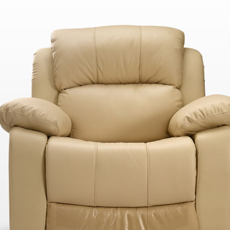 Traditional Leather Standard Recliner Solid Color Metal Frame Recliner Chair