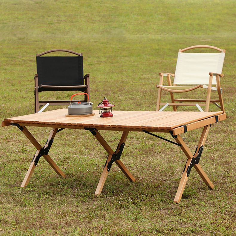 Modern Beech Wood Folding Table Outdoor Removable Camping Table