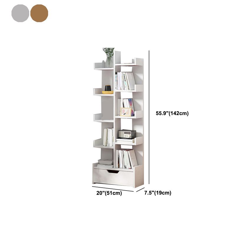 Modern Open Back Shelf Bookcase Engineered Wood Book Shelf for Study Room