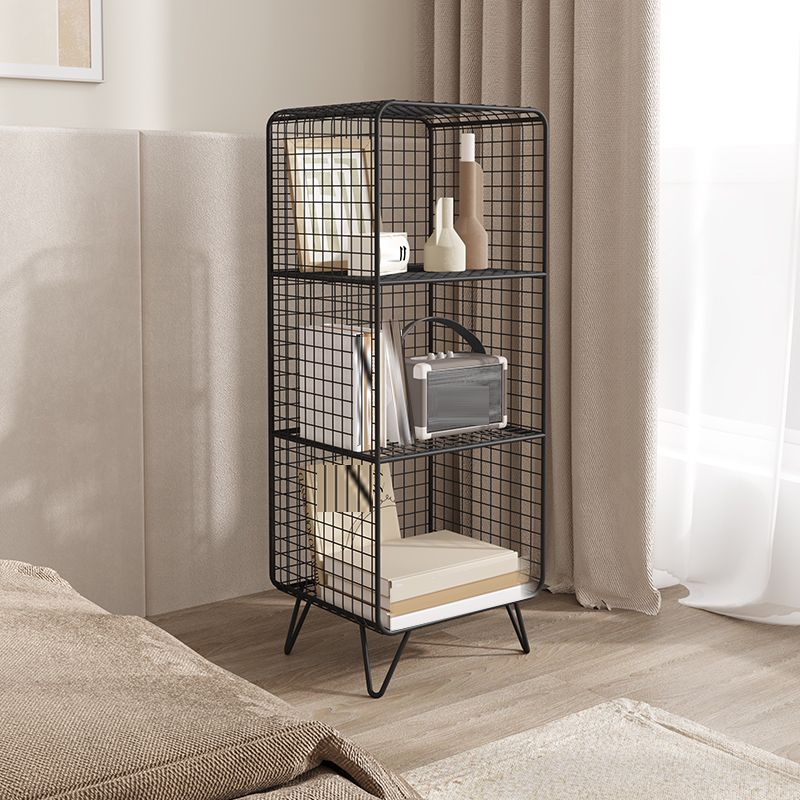 Contemporary Iron Nightstand Open Storage Night Table with Legs