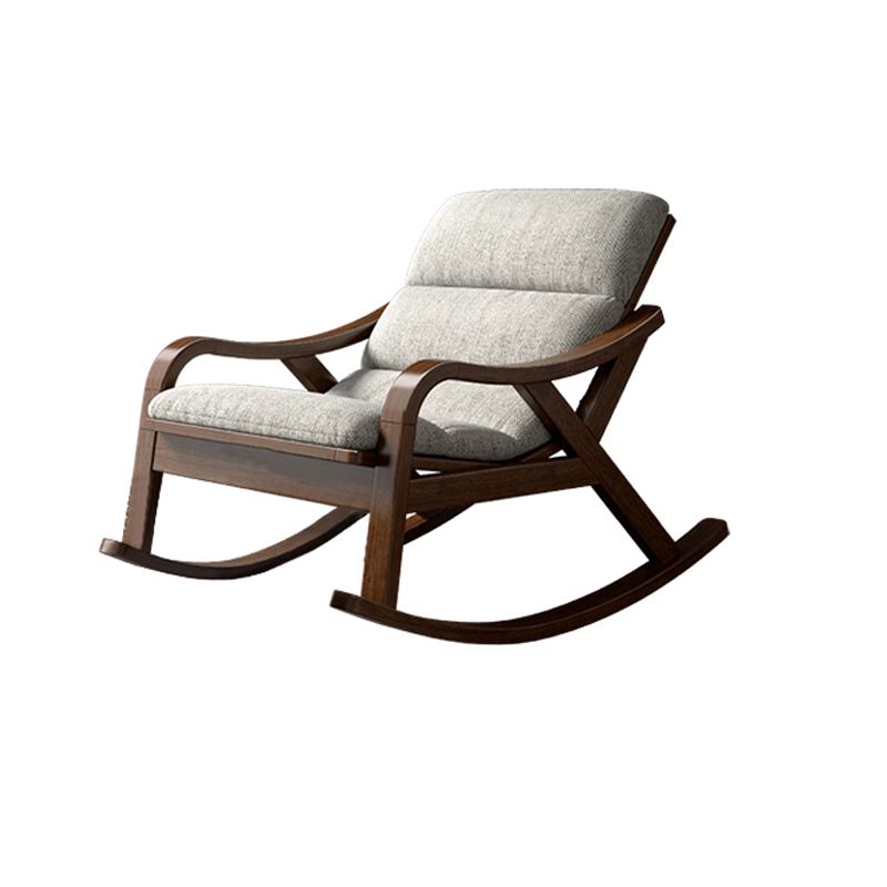 Contemporary Solid Wood Recliner Chair in Solid Color with Wooden Legs