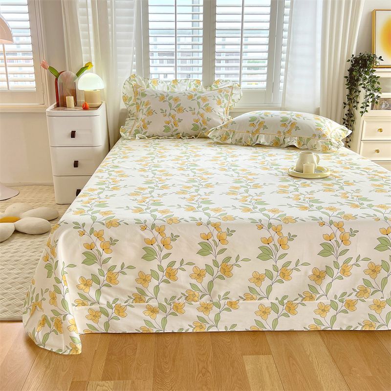 Floral Printed Bed Sheet Set Modern Elegant Sheet for Bedroom