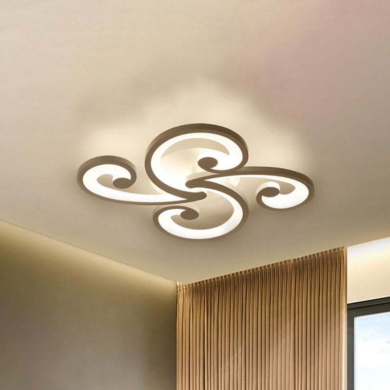 Modern LED Petal Flush Mount Light Acrylic 2/3/4-Light Bedroom Ceiling Lamp in Warm/White/Natural Light