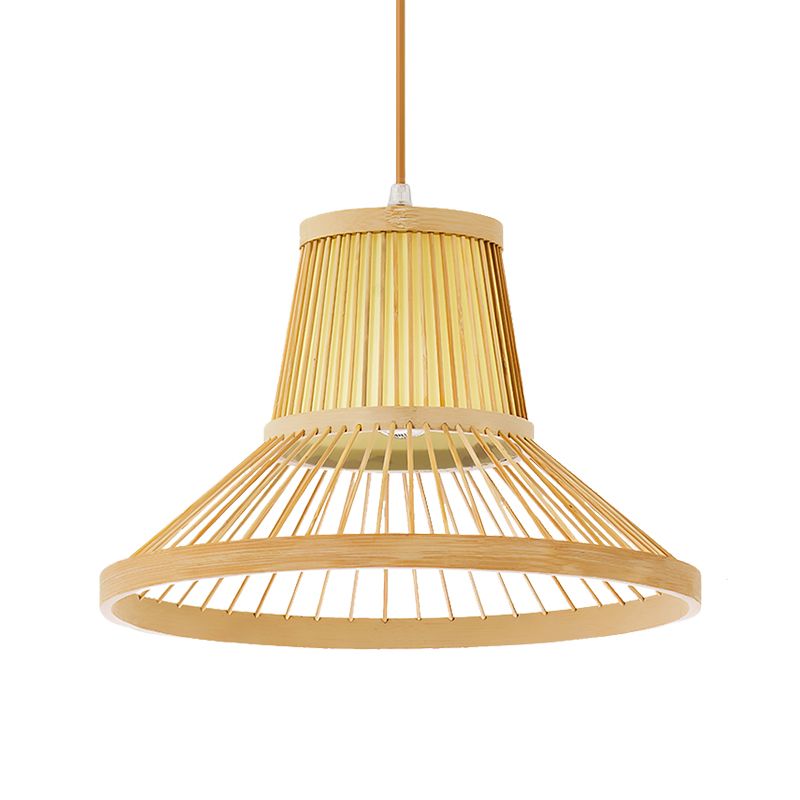 1 Terpetta Tromba appesa alla luce del sud-est asiatico Bamboo Spender Lighting Freet in beige