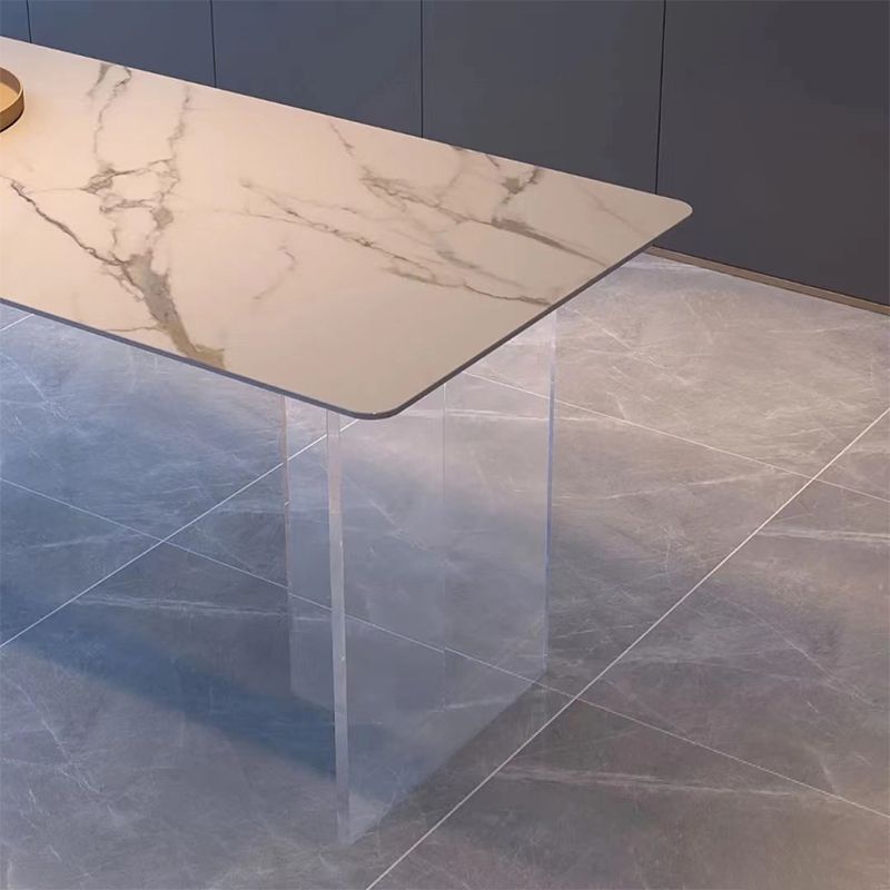 Modern 1/7 Pieces Dining Set Rectangle Acrylic Dining Table for Kitchen