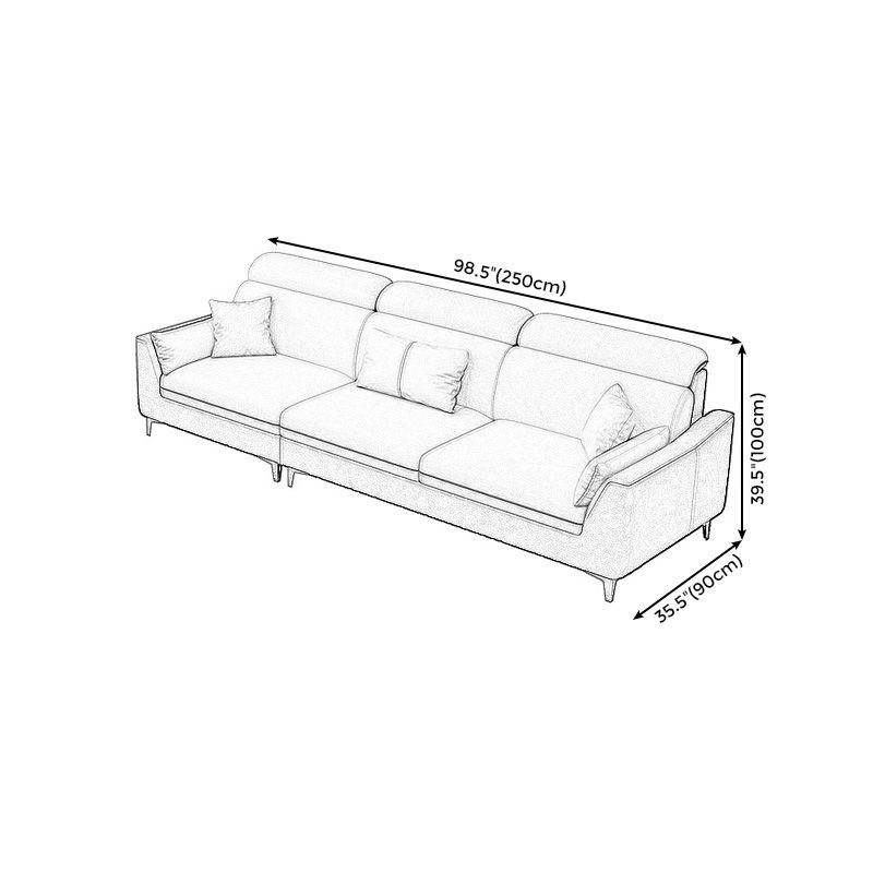 Faux Leather Pillow Top Arm Sectional 39.37"High Modern Sofa and Chaise