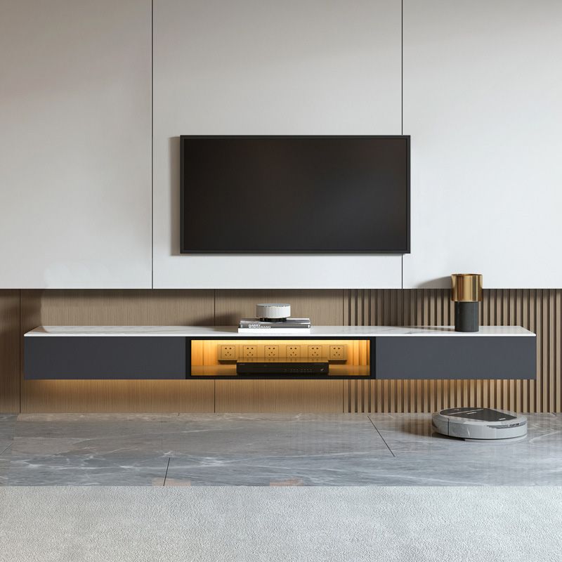 Wall Mounted TV Media Console Contemporary TV Console with Drawers