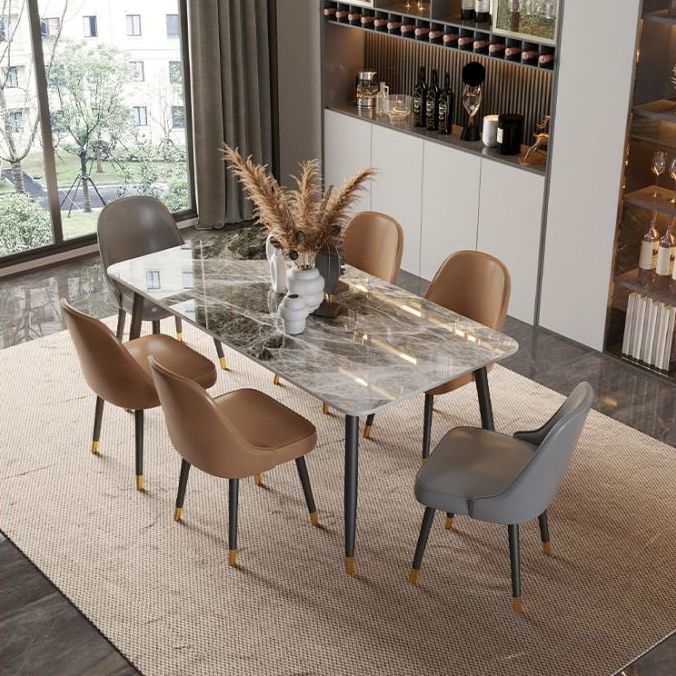 Designer Style Sintered Stone Top Dining Set 1/2/5/7 Pieces Dining Table with Chairs