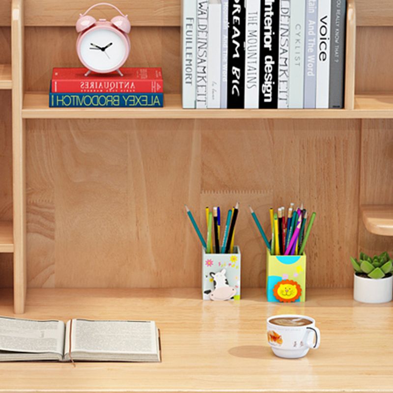 Adjustable Children's Desk in Natural with 2 Drawers and Shelves