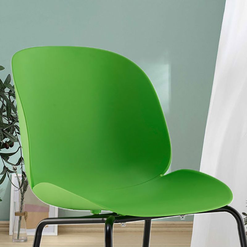 Armless Steel Base Conference Chair Plastic Back and Seat Chair