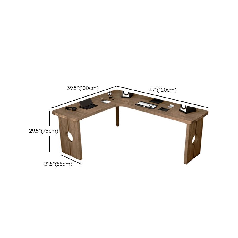 Contemporary Solid Wood Office Desk L-Shape Writing Desk for Office