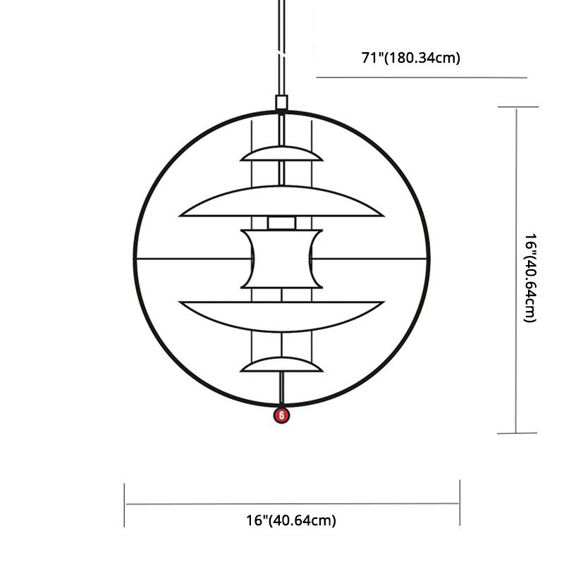 Luz de colgante de techo esférico Simplicicidad Estilo de vidrio Luz de vidrio para restaurante