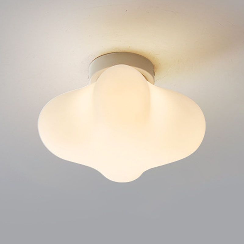 LED Ceiling Flush in Cream White Kids Style Acrylic Ceiling Flush Mount