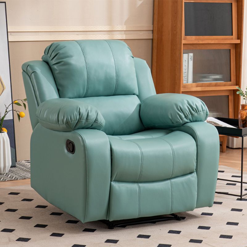 Contemporary Home Theater Recliner Solid Color Metal Rocking Manual-Push Botton