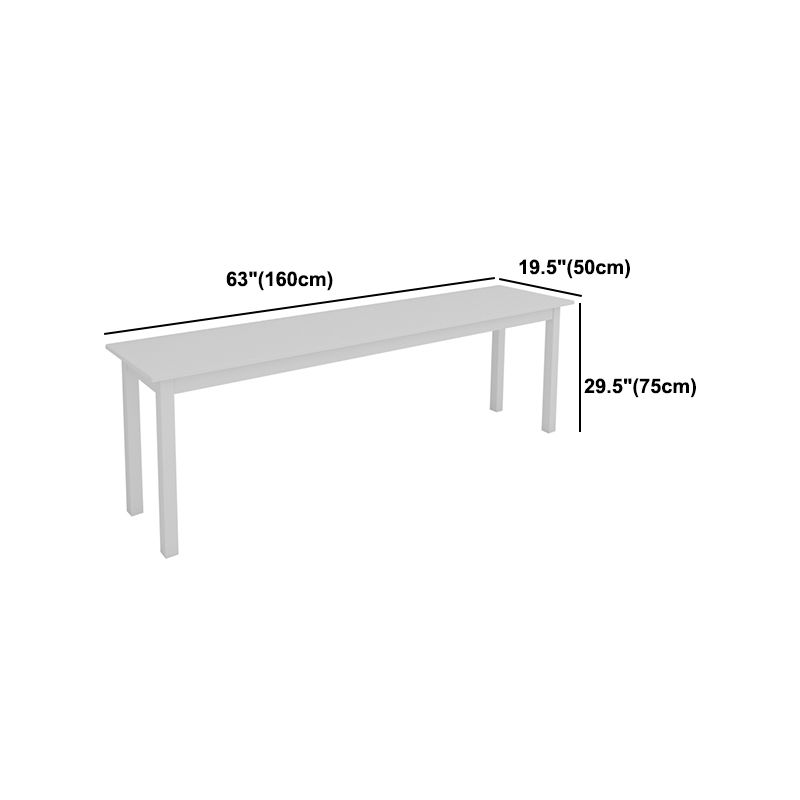 Modern Rectangular Writing Desk White Solid Wood Parsons Office Desk for Home