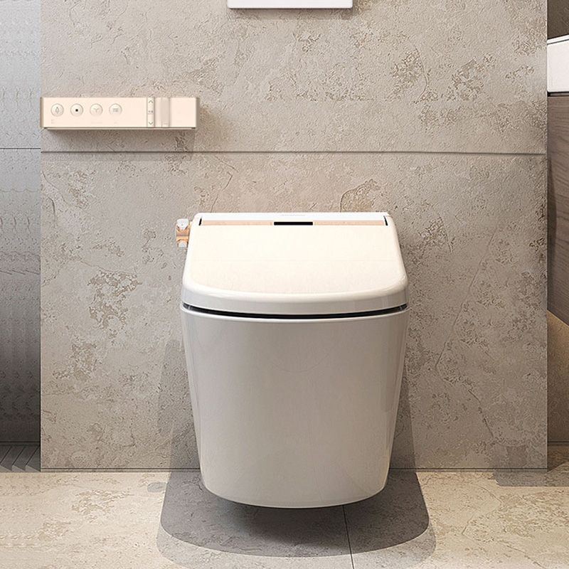 Contemporary Wall Hung Toilet Set Finish with Heated Seat in White