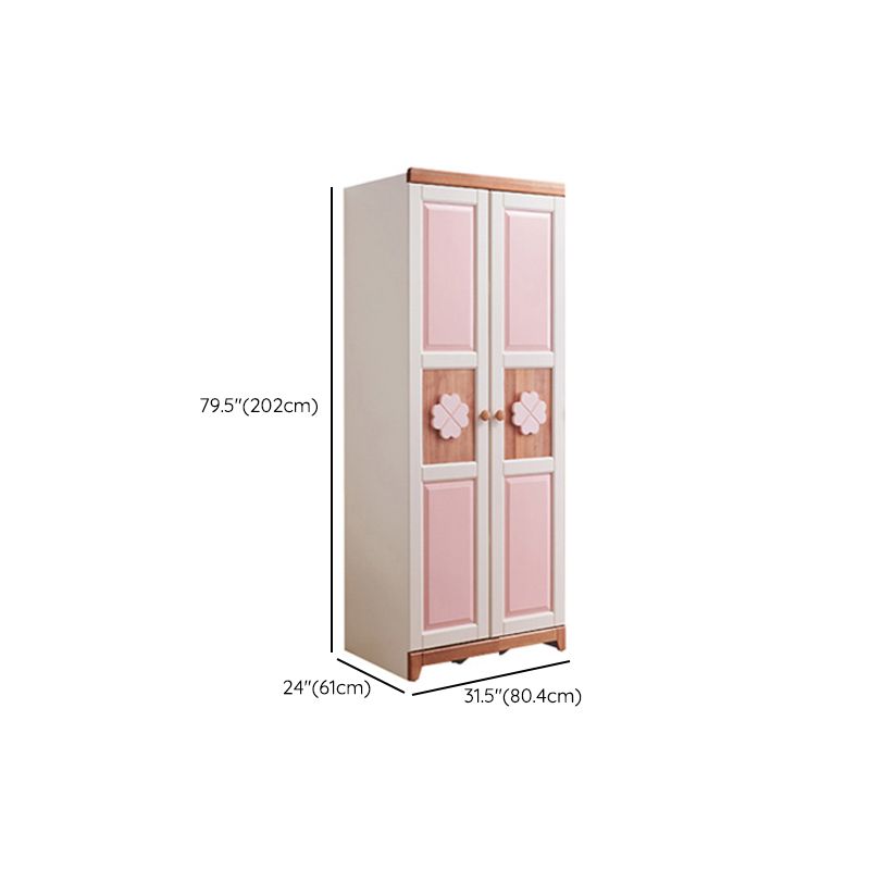 Solid Wood Bedroom Armoire with Garment Rod Modern Armoire Closet