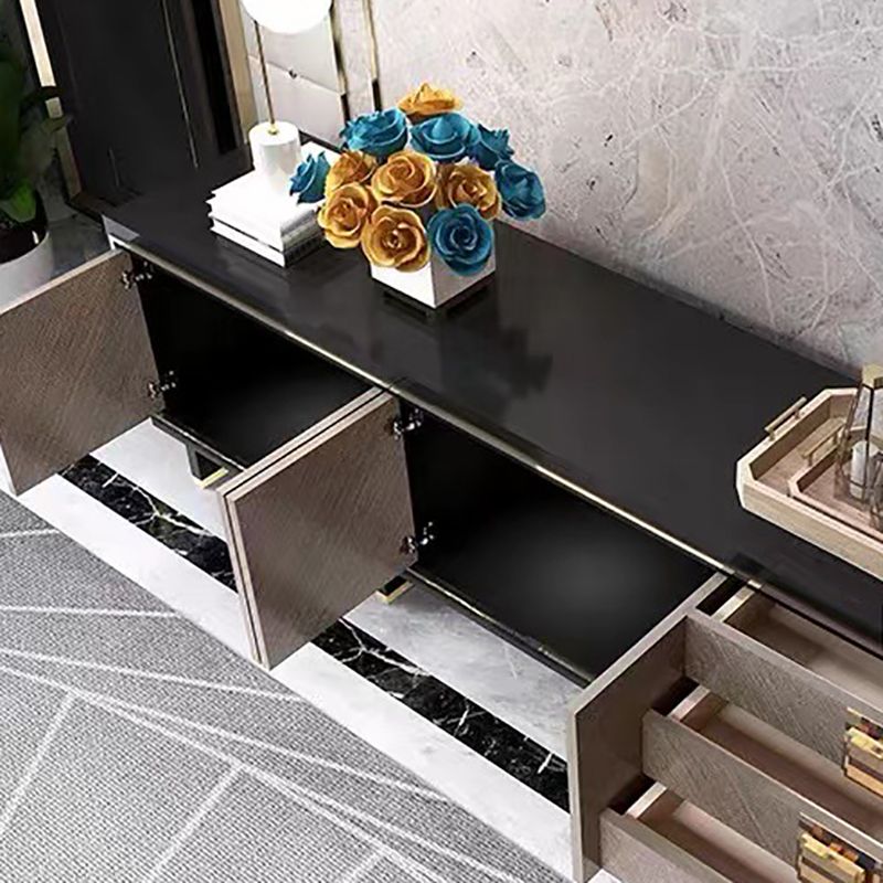 Glam TV Media Console Wood Media Console TV Stand with 3 Drawers