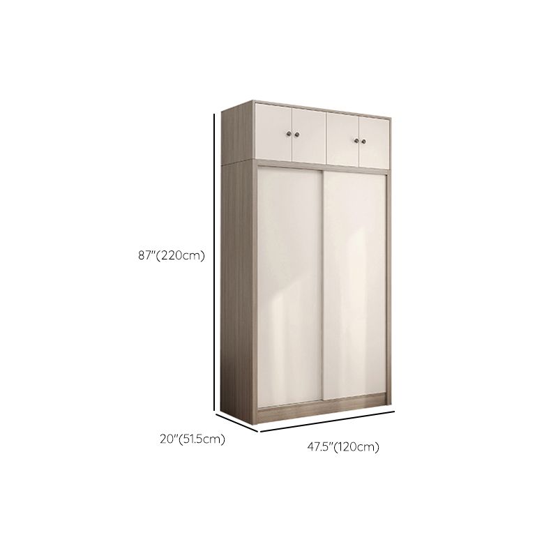 Contemporary Wood Wardrobe Armoire Gray and White Armoire Cabinet