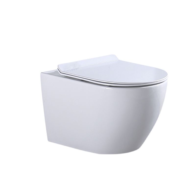 Modern White Ceramic Flush Toilet Wall Hung Urine Toilet with Seat for Bathroom