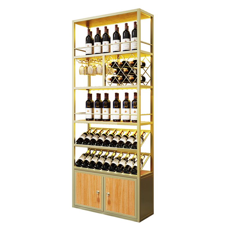 Industrial Freestanding Wine Rack Kit Metal Bottle Holder with Shelf