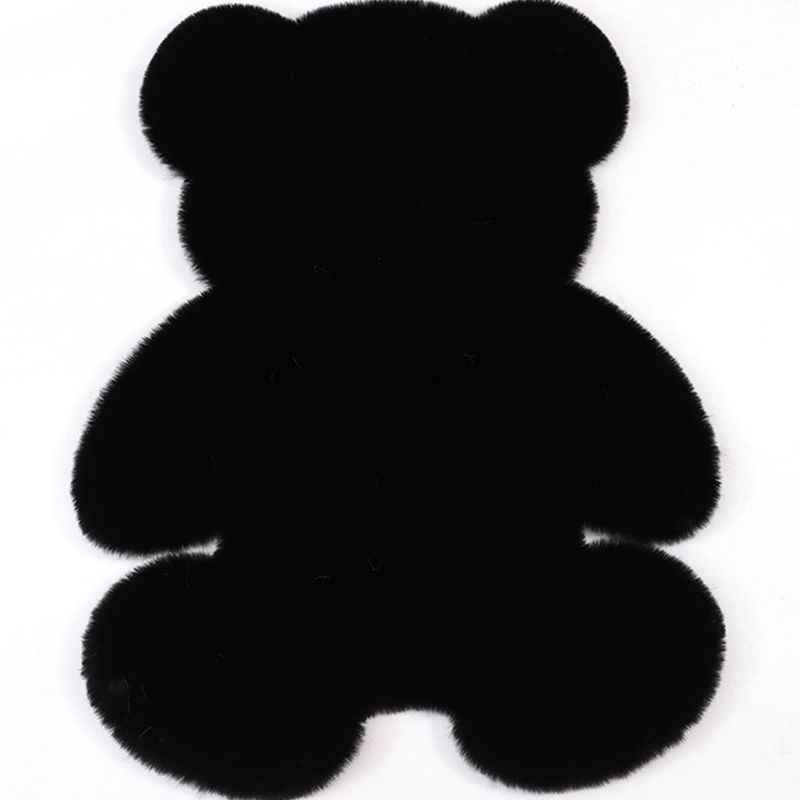 Bear Shaped Plain Rug Multicolor Cartoon Rug Artificial Wool Easy Care Rug for Kids Bedroom