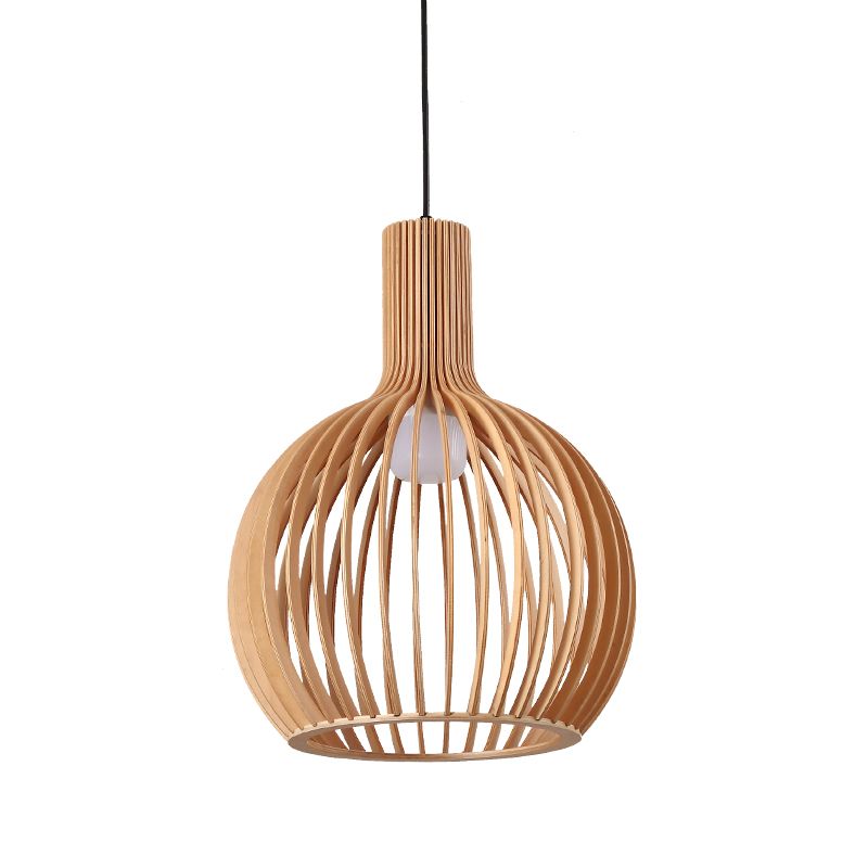 Modern Style Geometric Down Lighting Wood 1 Light Hanging Ceiling Lights