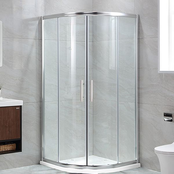 Semi-Frameless Double Sliding Shower Enclosure with Double Handles